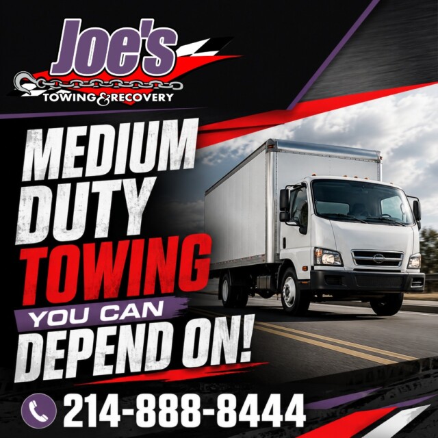 Some towing jobs need more capability than light-duty service alone. Joe’s Towing & Recovery offers medium duty towing for vehicles that require a stronger response and reliable handling.