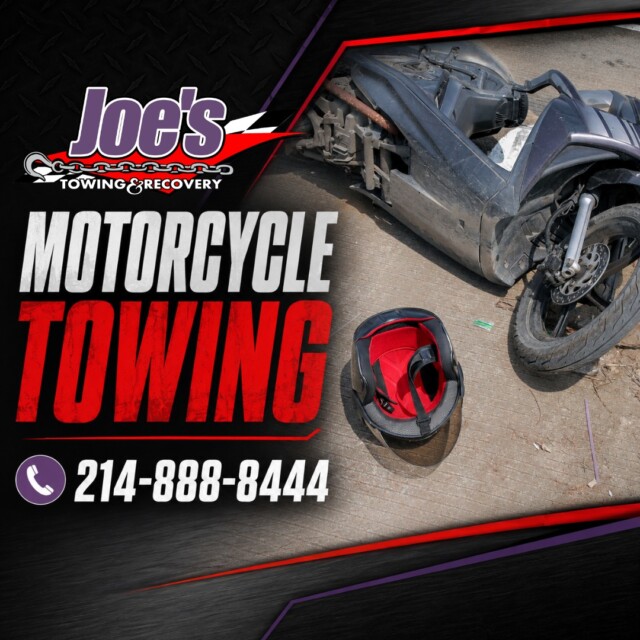 Motorcycle towing requires careful loading and secure transport. We’re here to help whenever you need professional service.